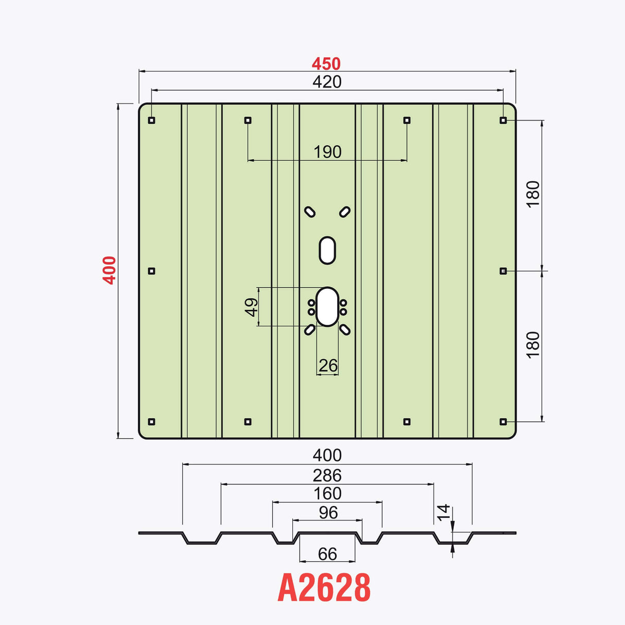 Piastra protezione basculante garage antitaglio