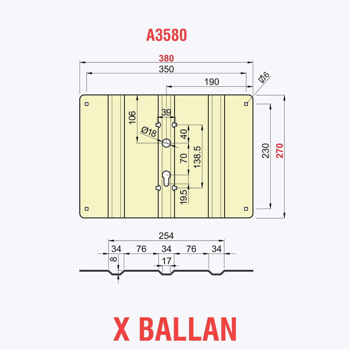 Piastra protezione basculante garage antitaglio