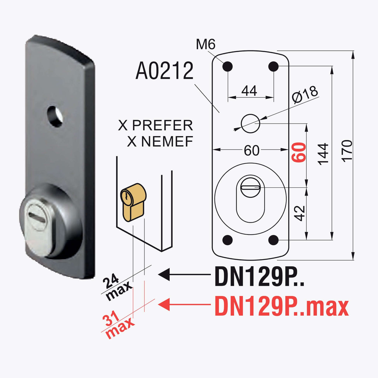 Protezione serratura basculante garage per cilindro normale