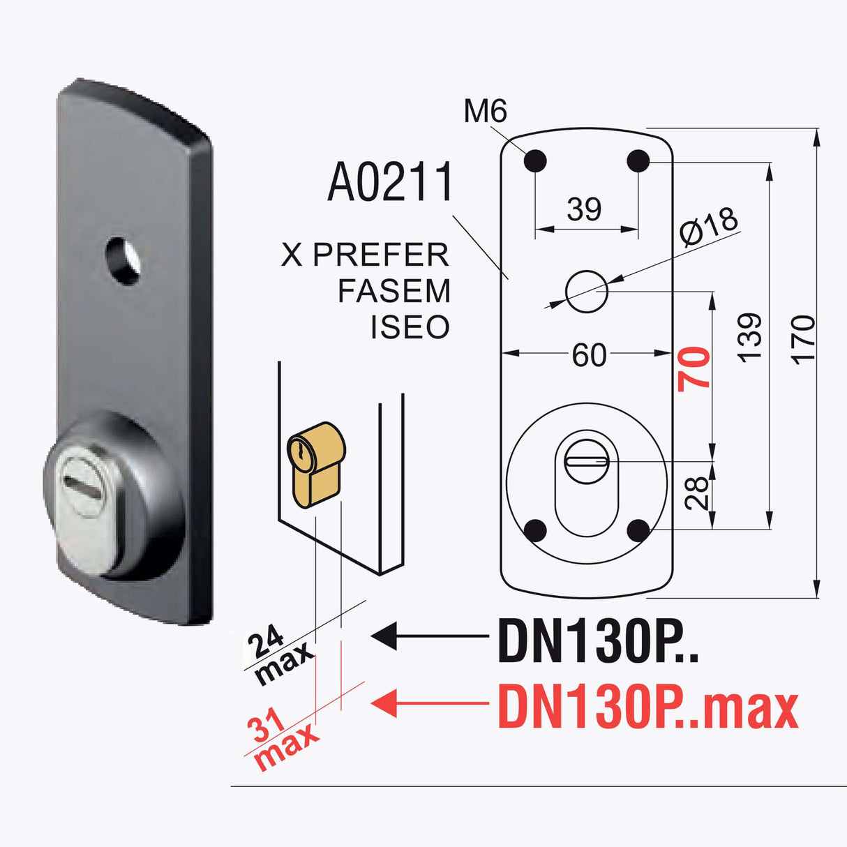Protezione serratura basculante garage per cilindro normale