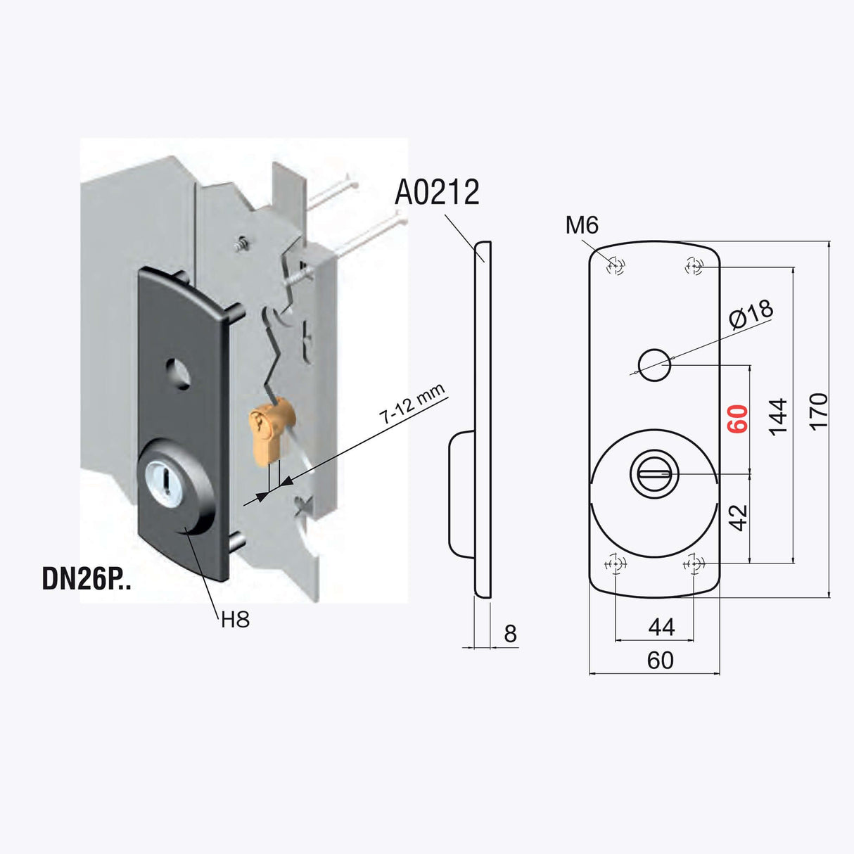 Protezione serratura basculante garage per cilindro normale