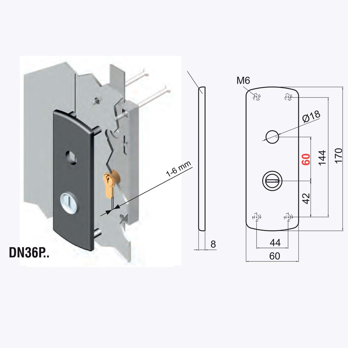 Protezione serratura basculante garage per cilindro normale