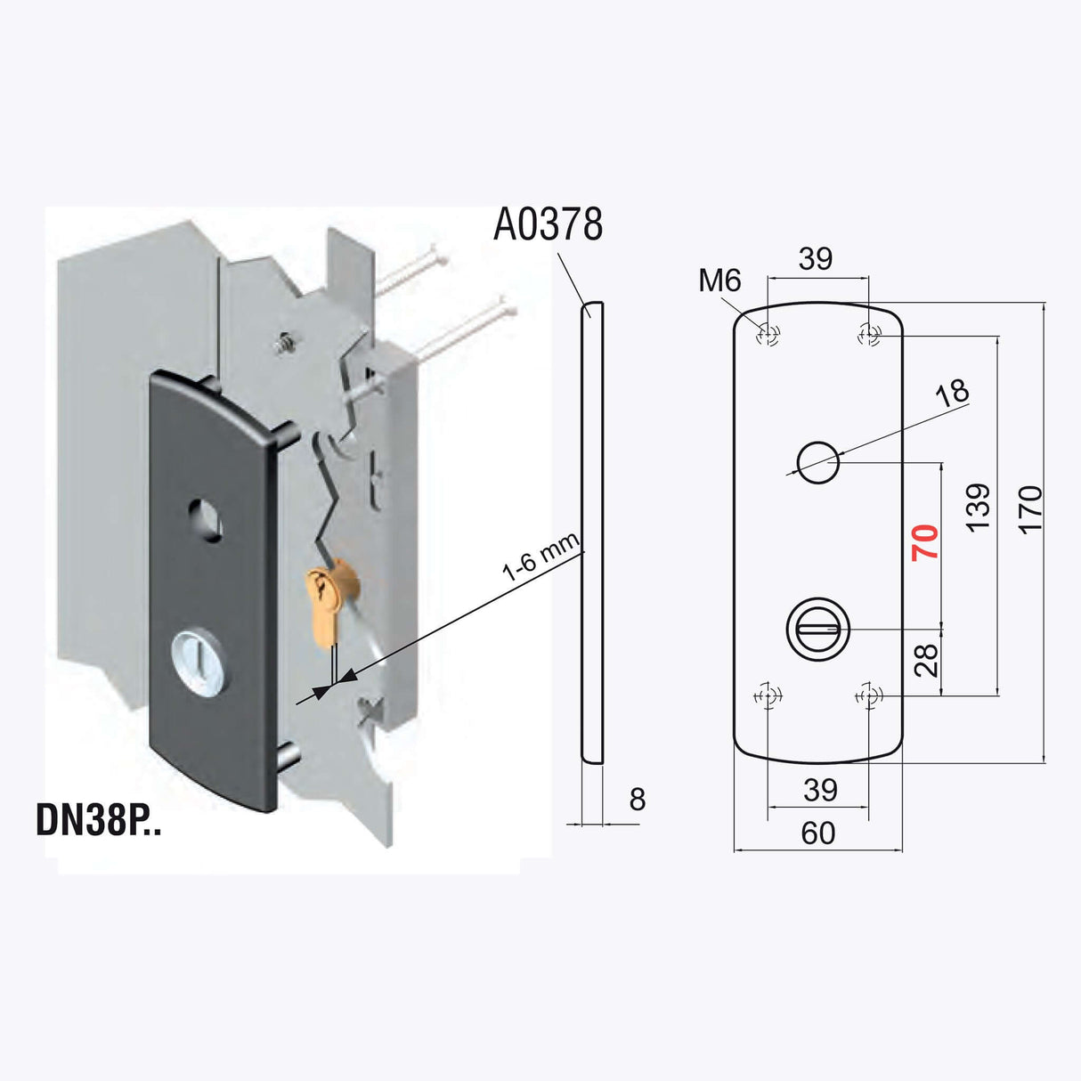 Protezione serratura basculante garage per cilindro normale