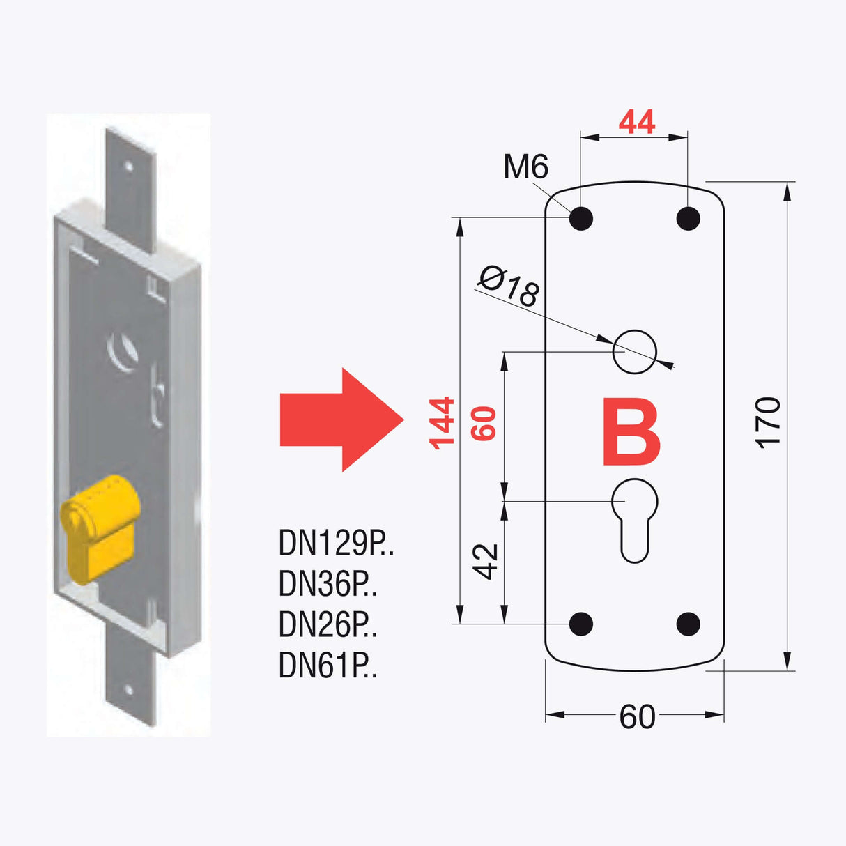 Protezione serratura basculante garage per cilindro normale
